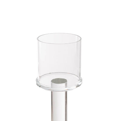 Crystal Glass 9 Head Pillar Candle Holder Clear (30x60cmH)