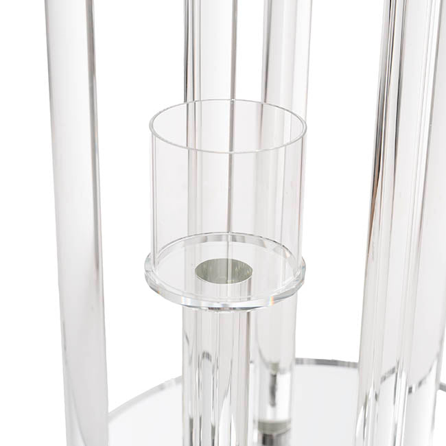 Crystal Glass 9 Head Pillar Candle Holder Clear (30x60cmH)