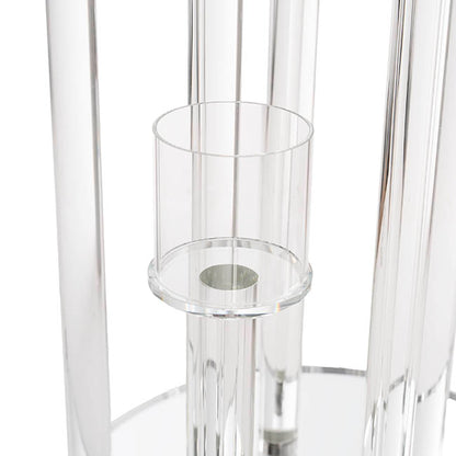 Crystal Glass 9 Head Pillar Candle Holder Clear (30x60cmH)