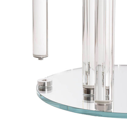 Crystal Glass 9 Head Pillar Candle Holder Clear (30x60cmH)