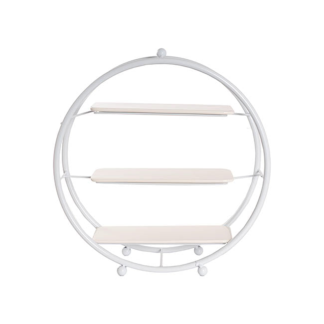 Cake Display Stand 3 Tier w Ceramic Trays White (40cmD)