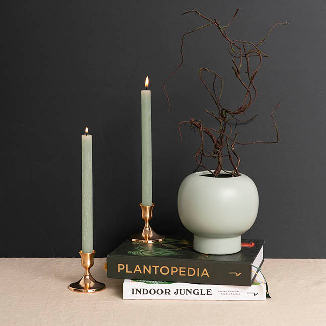 Taper Dinner Candle Holder Pack 2 Gold (2.2cmDx7cmH)