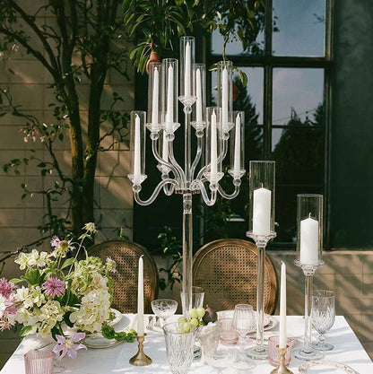 Elegant Crystal 9 Head Candelabra Centrepiece Clear (142cmH)