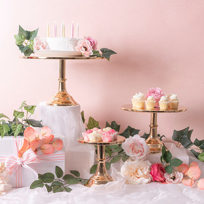 Classic Gloss Metal Cake Stand Gold (30cmDx22cmH)