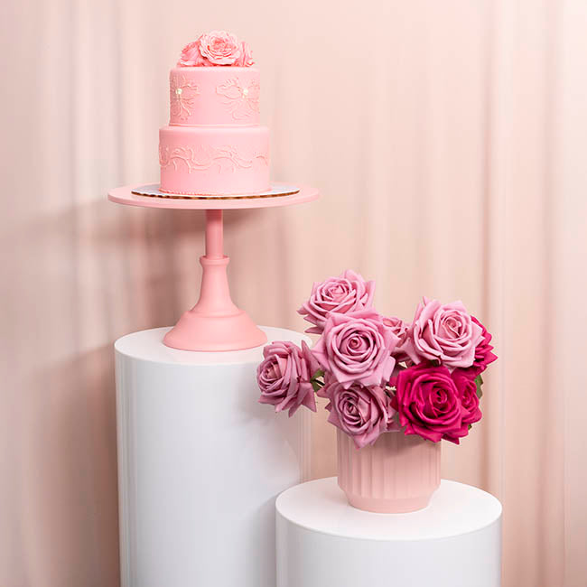 Classic Cake Stand Matte Soft Pink (30cmDx22cmH)