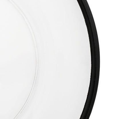 Clear Charger Plate w Black Edge Pack 4 (33cmD)