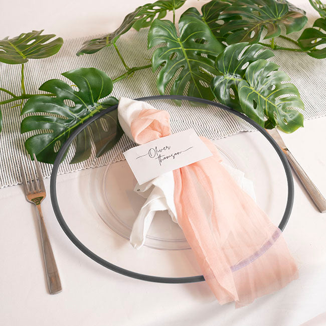 Clear Charger Plate w Black Edge Pack 4 (33cmD)