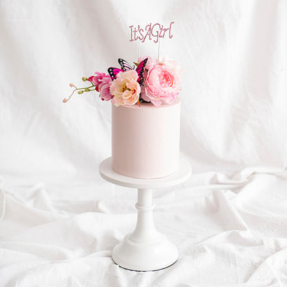Cake Topper It's a Girl Rhinestone Pink (9.5cmWx16cmH)
