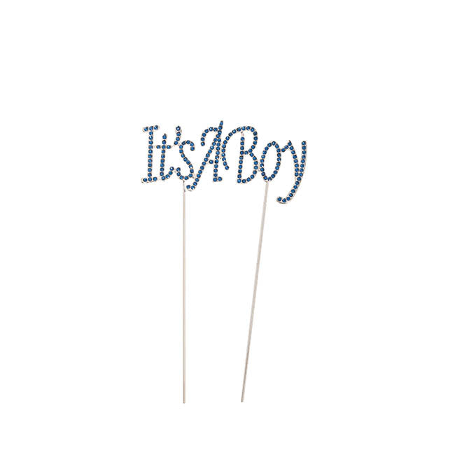 Cake Topper It's a Boy Rhinestone Blue (10cmWx16cmH)