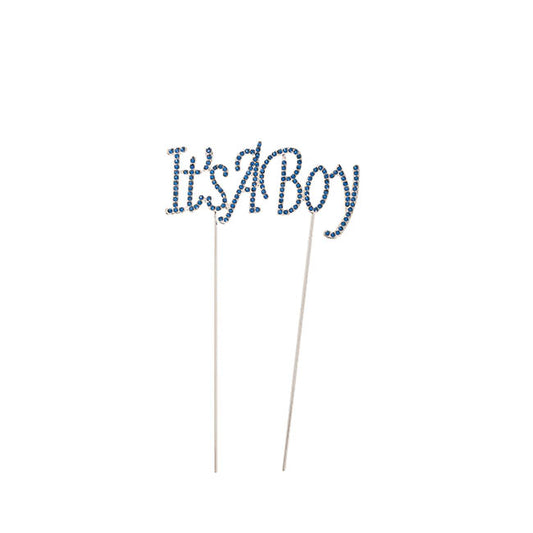 Cake Topper It's a Boy Rhinestone Blue (10cmWx16cmH)