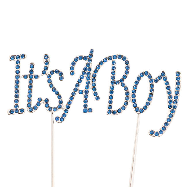 Cake Topper It's a Boy Rhinestone Blue (10cmWx16cmH)