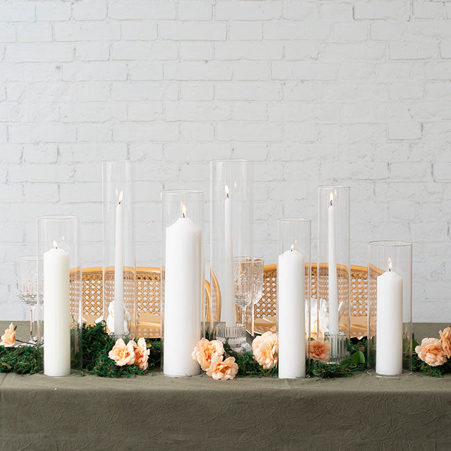 Glass Hurricane Event Candle Sleeve Clear (6.5cmDx30cmH)