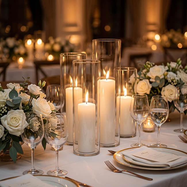 Glass Hurricane Event Candle Sleeve Clear (10.5Dx40cmH)