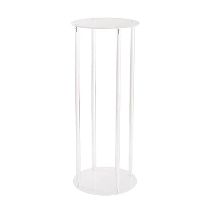 Acrylic Frame Round Display Flower Stand Clear (30cmDx90cmH)