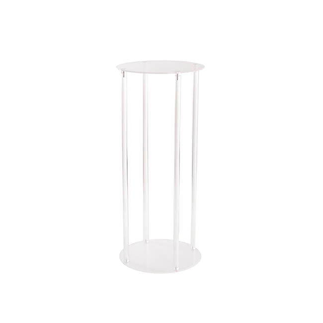 Acrylic Frame Round Display Flower Stand Clear (30cmDx70cmH)