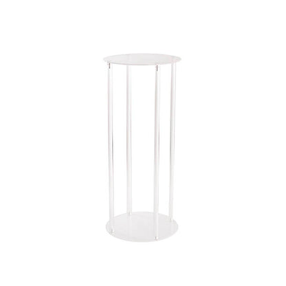 Acrylic Frame Round Display Flower Stand Clear (30cmDx70cmH)