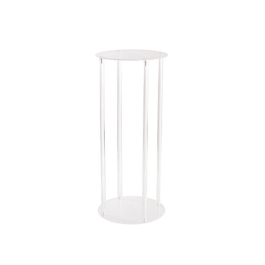 Acrylic Frame Round Display Flower Stand Clear (30cmDx70cmH)