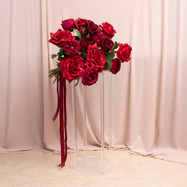 Acrylic Frame Round Display Flower Stand Clear (30cmDx70cmH)