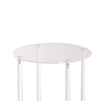 Acrylic Frame Round Display Flower Stand Clear (30cmDx70cmH)