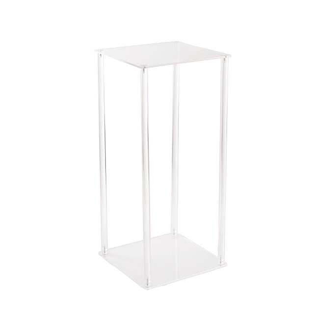 Acrylic Frame Square Display Flower Stand Clear(30x30x80cmH)