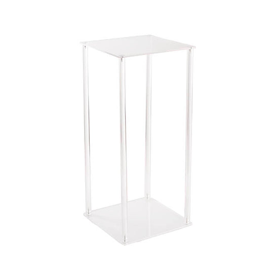 Acrylic Frame Square Display Flower Stand Clear(30x30x80cmH)