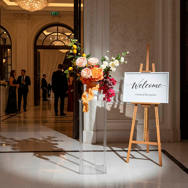 Acrylic Frame Square Display Flower Stand Clear(30x30x80cmH)