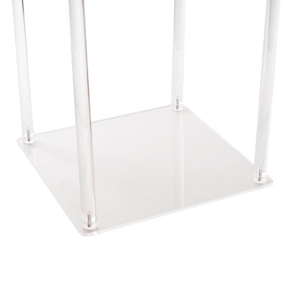Acrylic Frame Square Display Flower Stand Clear(30x30x80cmH)