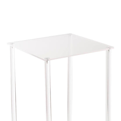 Acrylic Frame Square Display Flower Stand Clear(30x30x80cmH)