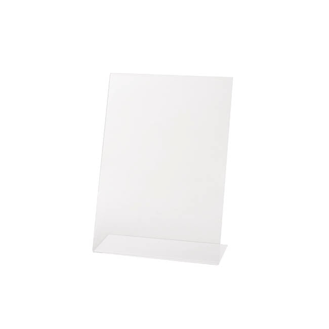 Slanted A4 Sign Holder Display Stand Clear (21cmx30cmH)