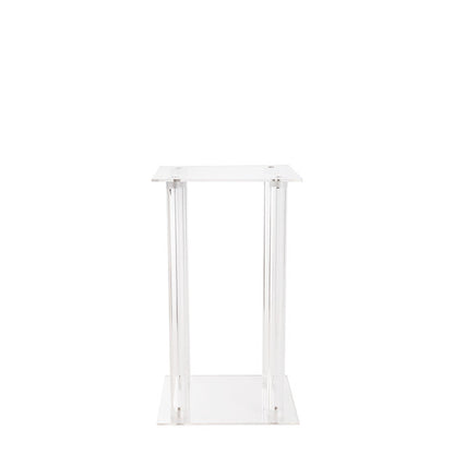 Acrylic Centrepiece Square Flower Stand Clear (25x25x50cmH)