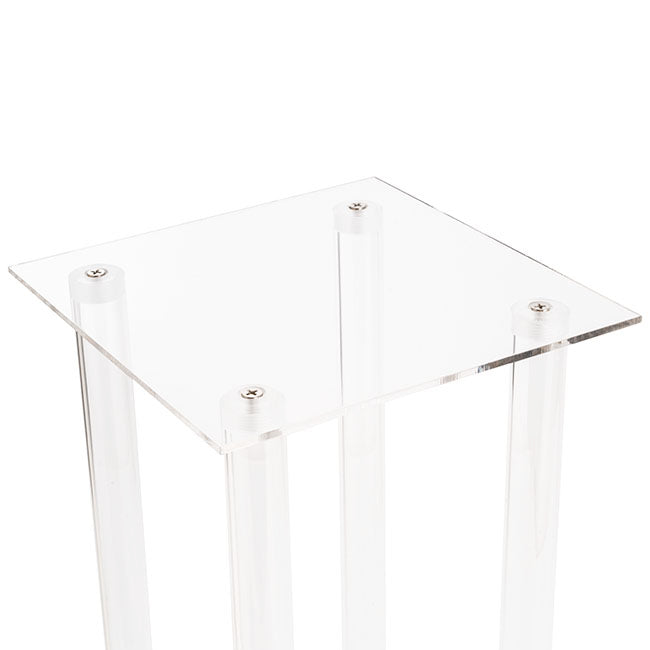Acrylic Centrepiece Square Flower Stand Clear (25x25x50cmH)