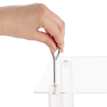 Acrylic Centrepiece Square Flower Stand Clear (25x25x50cmH)