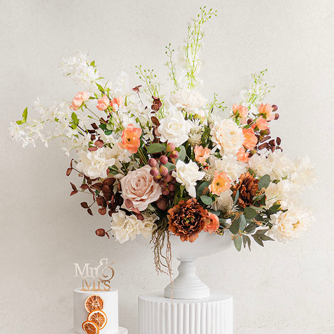 Metal Bowl Footed White (40x23.5cmH)