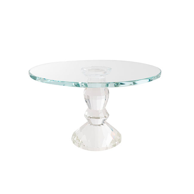 Round Glass Crystal Cake Stand Clear (25cmDx15cmH)