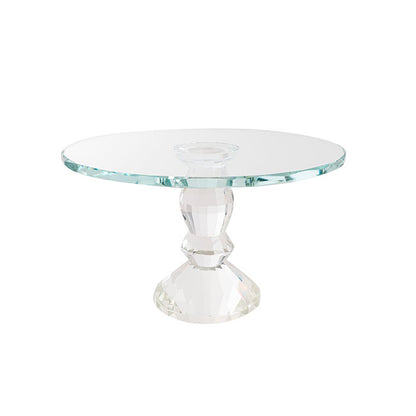 Round Glass Crystal Cake Stand Clear (25cmDx15cmH)