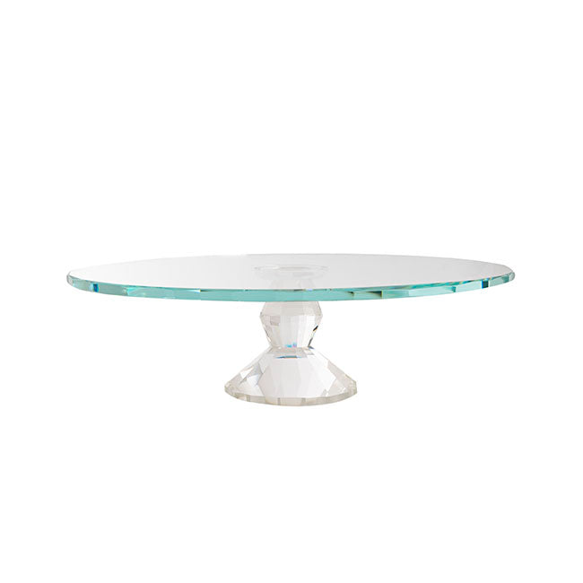 Round Glass Crystal Cake Stand Clear (35cmDx10cmH)