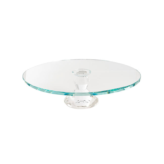 Round Glass Crystal Cake Stand Clear (35cmDx10cmH)