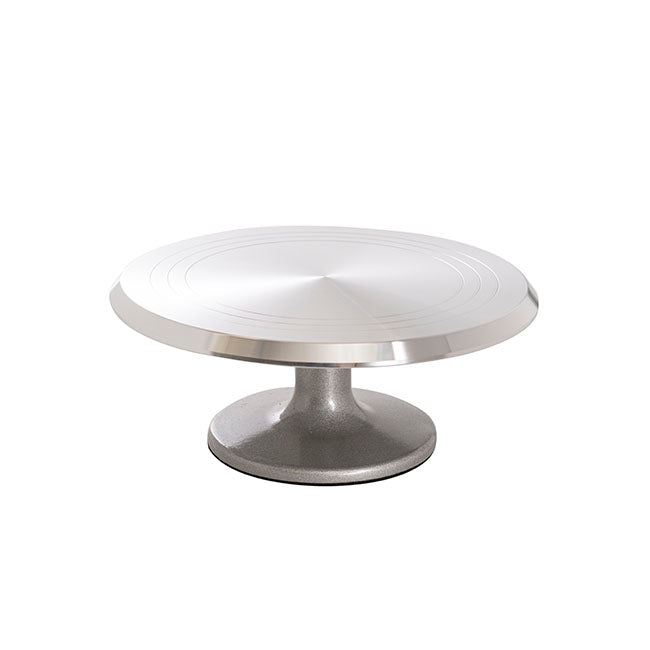 Premium Lazy Susan Rotating Stand Aluminium Silver(31x13cmH)