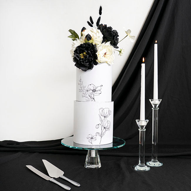 Crystal Glass Cake Stand Low Rise Clear (30cmDx11.5cmH)