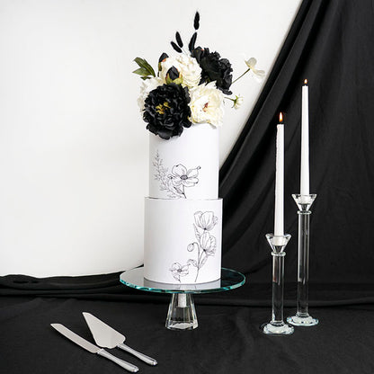 Crystal Glass Cake Stand Low Rise Clear (30cmDx11.5cmH)