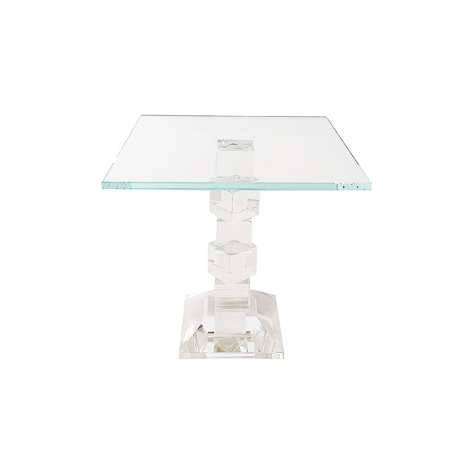 Crystal Glass Square Cake Stand Clear (23x22cmH)