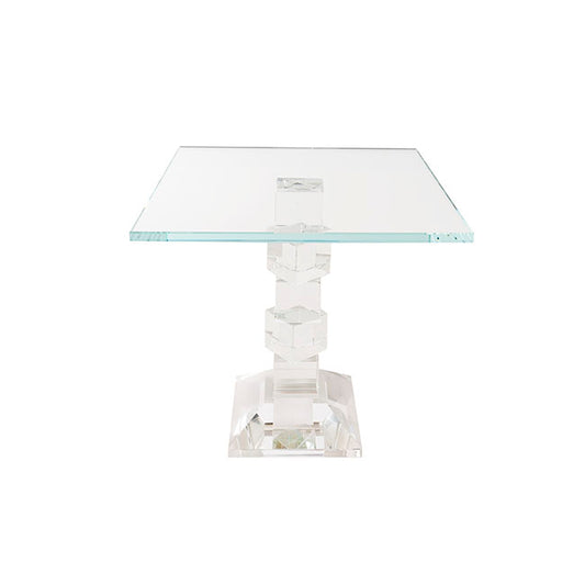 Crystal Glass Square Cake Stand Clear (23x22cmH)