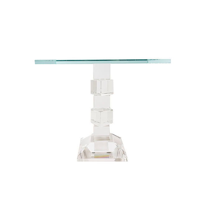Crystal Glass Square Cake Stand Clear (23x22cmH)