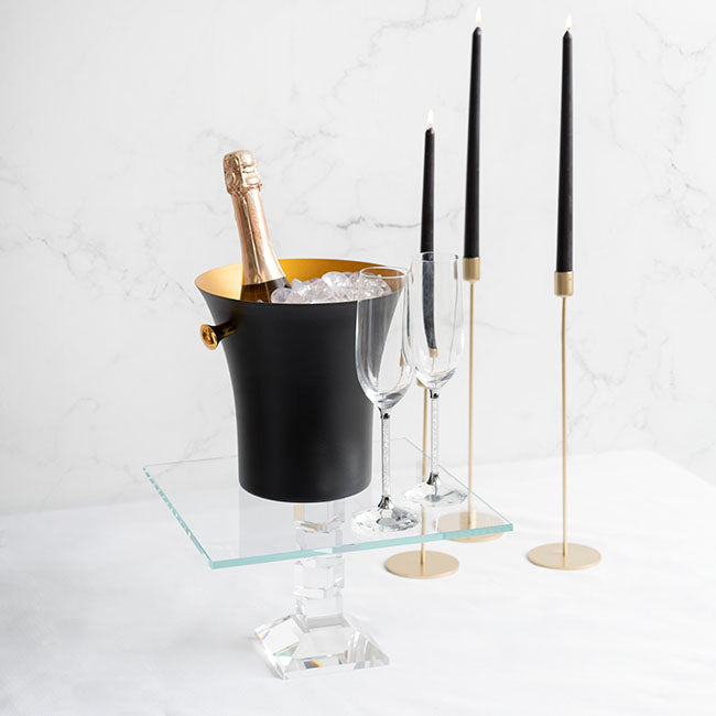 Crystal Glass Square Cake Stand Clear (23x22cmH)