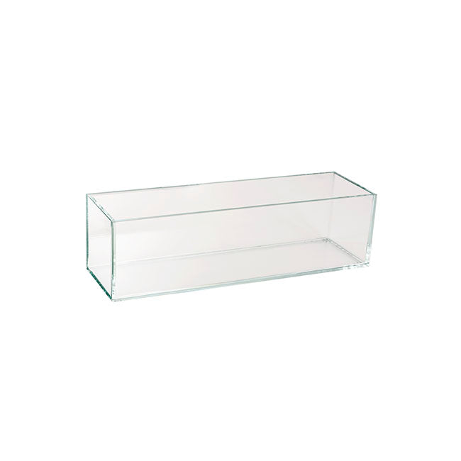 Crystal Glass Rectangle Low Rise Trough Clear (30.5x10cmH)