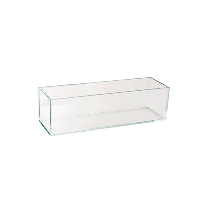 Crystal Glass Rectangle Low Rise Trough Clear (30.5x10cmH)