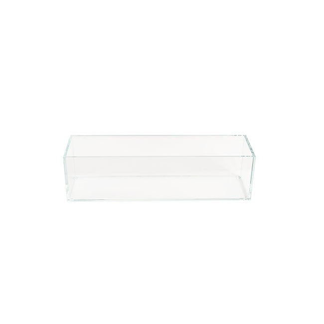 Crystal Glass Rectangle Low Rise Trough Clear (30.5x10cmH)