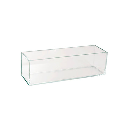Crystal Glass Rectangle Low Rise Trough Clear (40x12cmH)