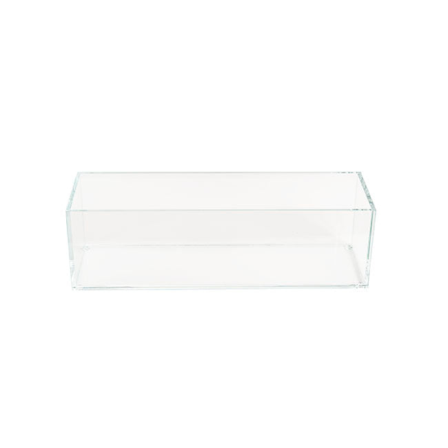 Crystal Glass Rectangle Low Rise Trough Clear (40x12cmH)