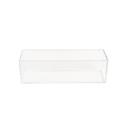 Crystal Glass Rectangle Low Rise Trough Clear (40x12cmH)